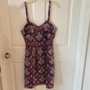 J Crew purple patterned dress size 12